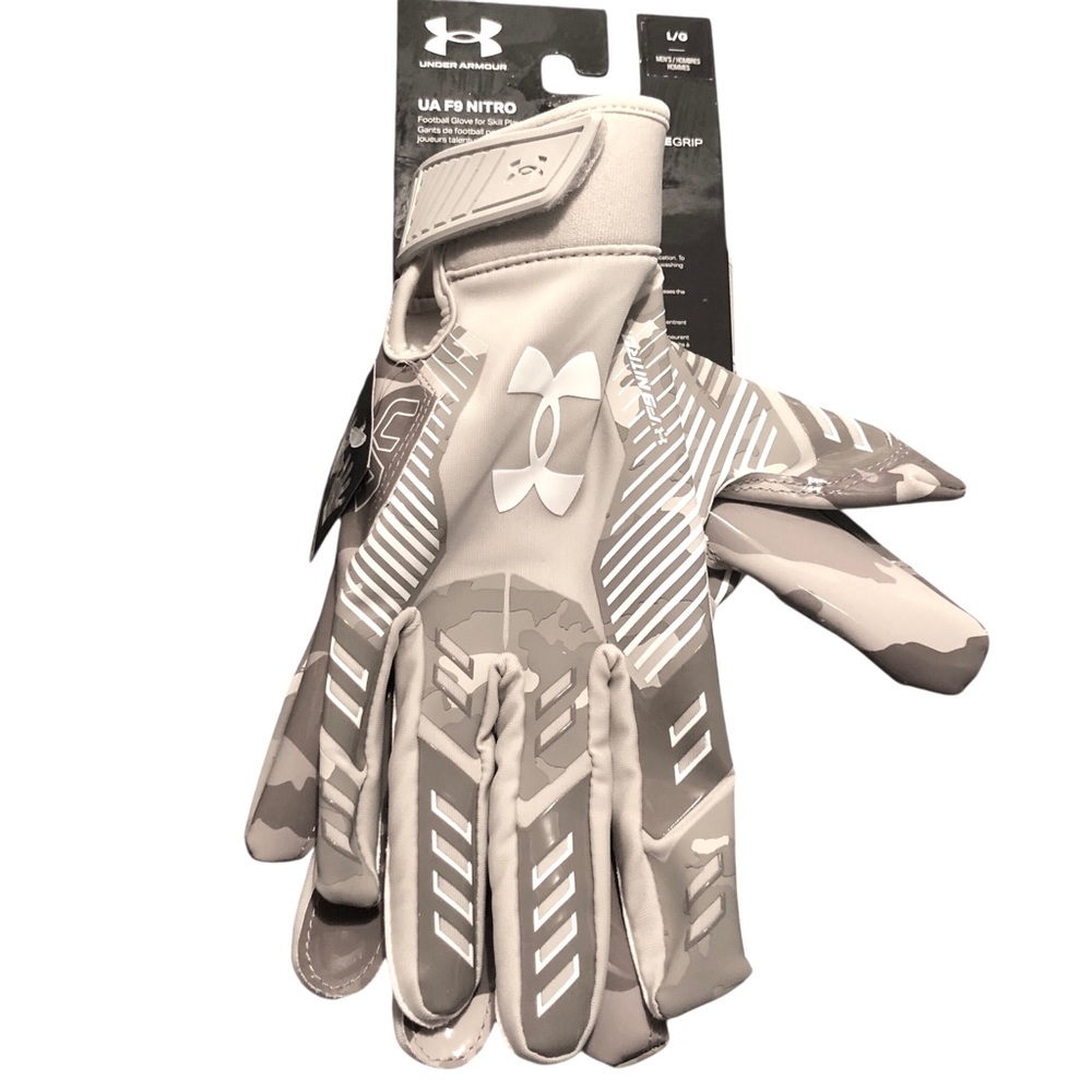 Under Armour F9 Nitro Printed Men’s Football Gloves Gray/White Large
